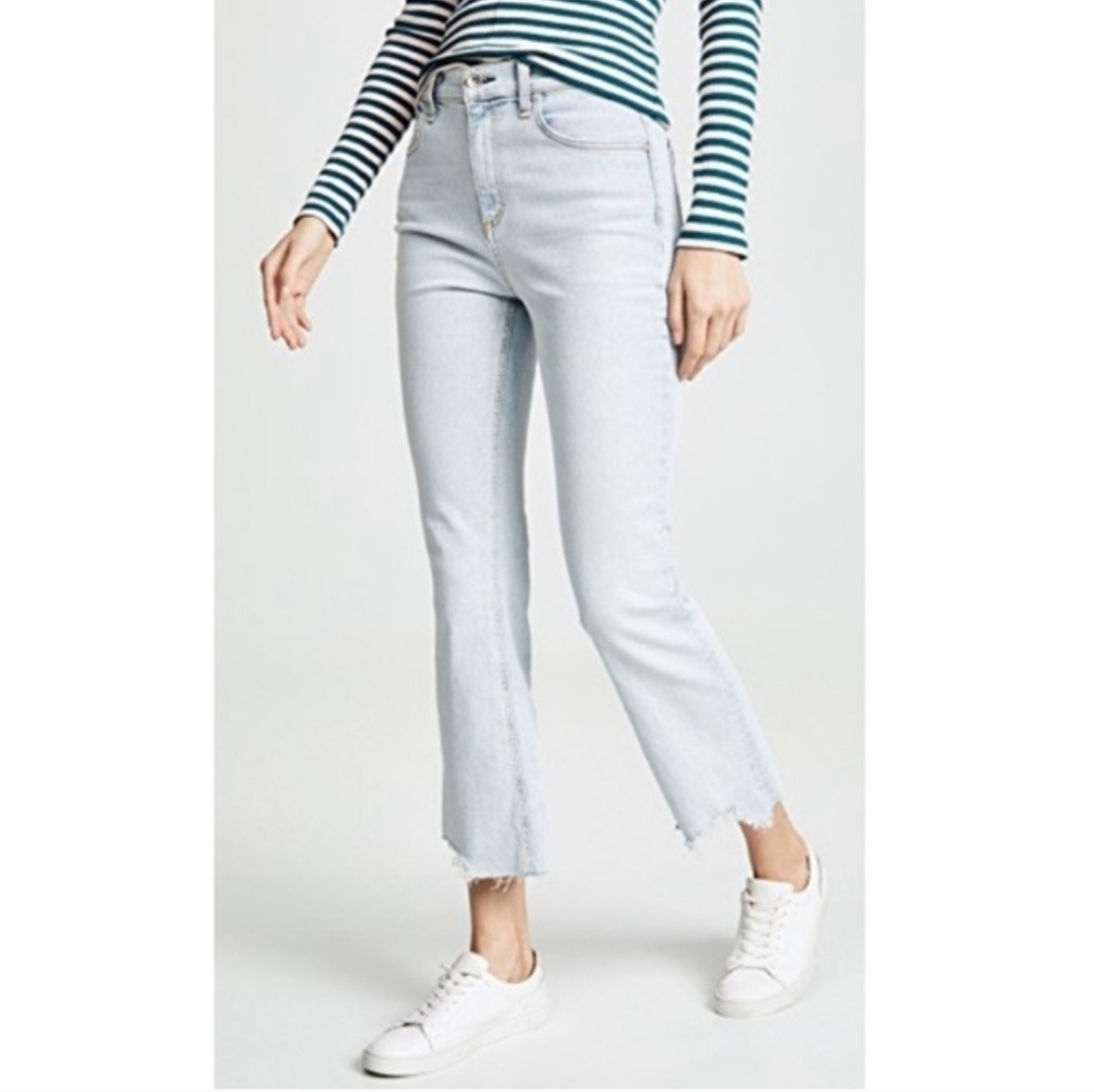 Rag & Bone Hana High Rise Cropped Flare Color Clean Lynn size 29